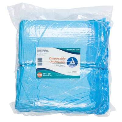Dynarex® 2-Ply Tissue Fill Underpad, 17 x 24 Inch, 1 Bag of 100 (Underpads) - Img 1