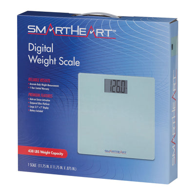 SmartHeart Digital Scale, Bathroom Floor Body Scale, 438 lbs Capacity, 1 Each (Scales and Body Composition Analyzers) - Img 1
