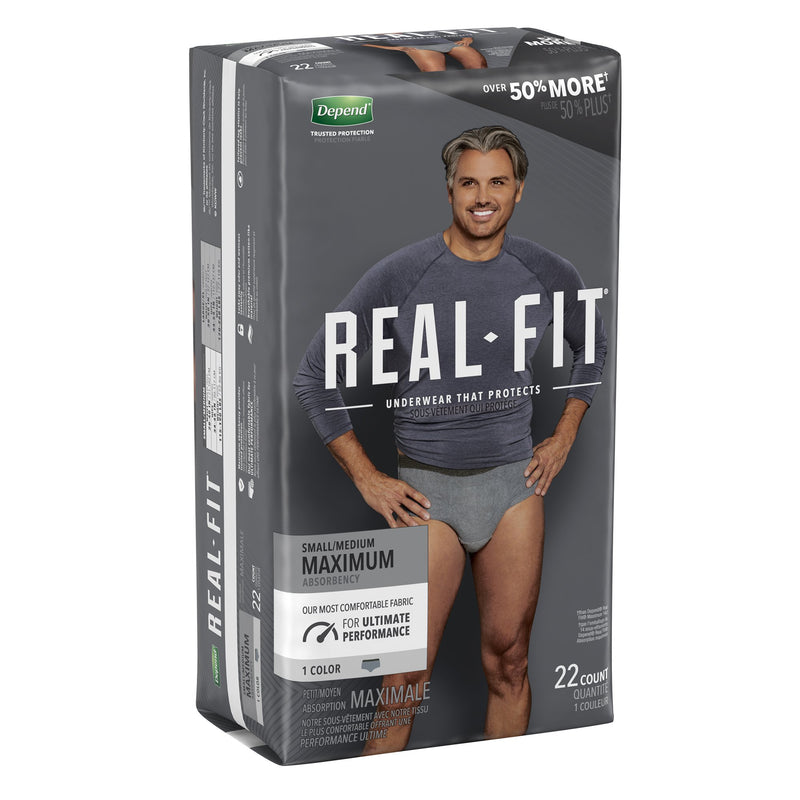 Depend® Real Fit® Maximum Absorbent Underwear, Small / Medium, 22 per Package, 1 Pack of 22 () - Img 3