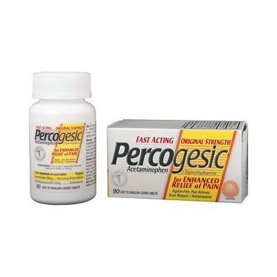 Percogesic® Acetaminophen / Diphenhydramine Pain and Allergy Relief, 1 Bottle (Over the Counter) - Img 1