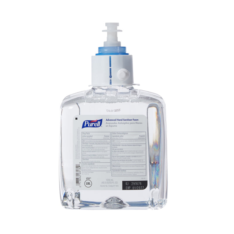 Purell Advanced Hand Sanitizer Foam, 70% Ethyl Alcohol, 1,200 mL Refill Bottle, 1 Each (Skin Care) - Img 2