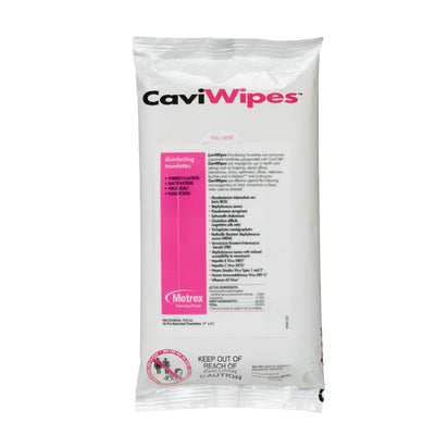 Metrex CaviWipes Surface Disinfectant Alcohol-Based Wipes, Non-Sterile, Disposable, Alcohol Scent, Soft Pack, 7 X 9 Inch, 1 Pack (Cleaners and Disinfectants) - Img 2