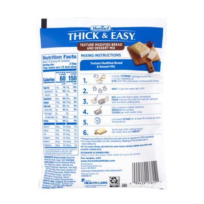 Thick & Easy® Texture Modified Bread & Dessert Mix, 10.6-ounce Pouch, 1 Each (Nutritionals) - Img 6