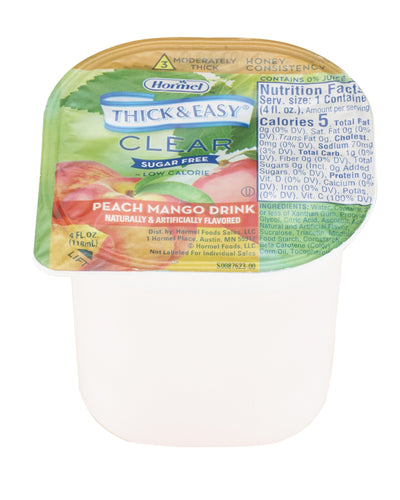 Thick & Easy® Clear Honey Consistency Sugar-Free Peach Mango Thickened Beverage, 4-ounce Cup, 1 Each (Nutritionals) - Img 1