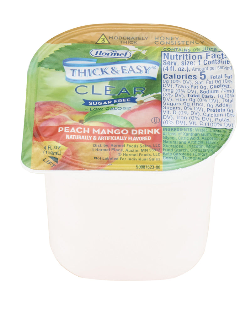 Thick & Easy® Clear Honey Consistency Sugar-Free Peach Mango Thickened Beverage, 4-ounce Cup, 1 Case of 24 (Nutritionals) - Img 1