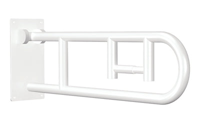Flip-Up Grab Bar  White Powder Coat  w/ Integrated TPH (Stand-Up Assists) - Img 1