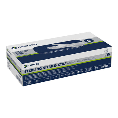 Sterling-Xtra® Extended Cuff Length Exam Glove, Small, Gray, 1 Case of 10 () - Img 2