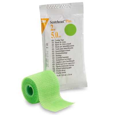 3M™ Scotchcast™ Plus Bright Green Cast Tape, 2 Inch x 4 Yard, 1 Case of 10 (Casting) - Img 1