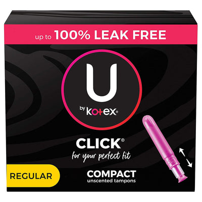 U By Kotex® Click® Compact Tampons, Regular, 1 Case of 128 (Feminine Protection) - Img 1