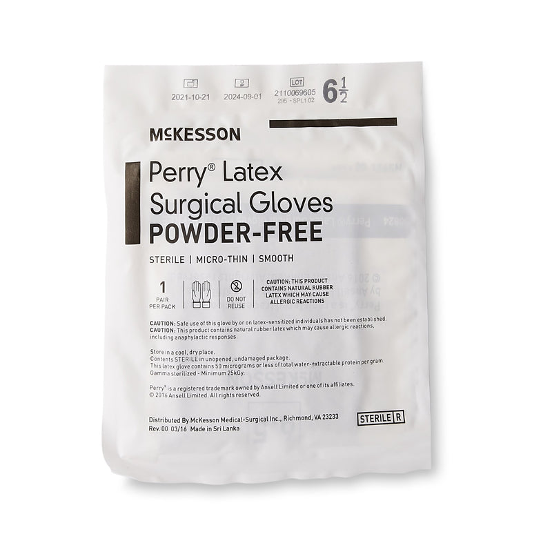 McKesson Perry® Latex Surgical Glove, Size 6.5, Brown, 1 Box of 50 () - Img 3