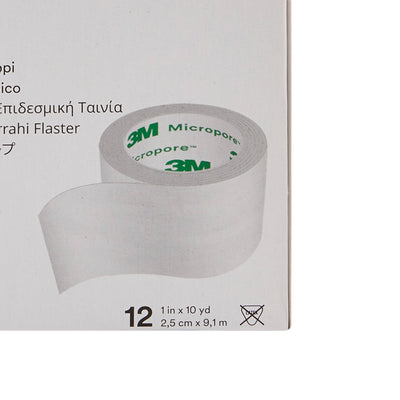 3M™ Micropore™ Paper Medical Tape, 1 Inch x 10 Yard, White, 1 Case of 120 (General Wound Care) - Img 4