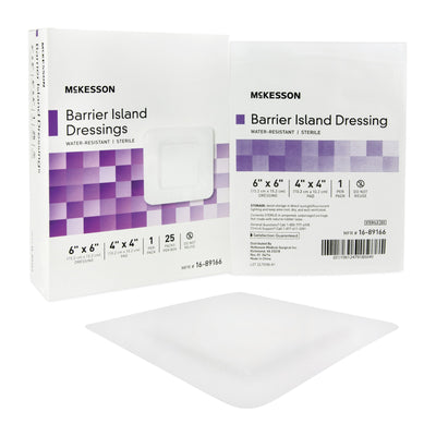 McKesson Composite Barrier Island Dressing, 6 x 6 Inch, 1 Box of 25 (Advanced Wound Care) - Img 5