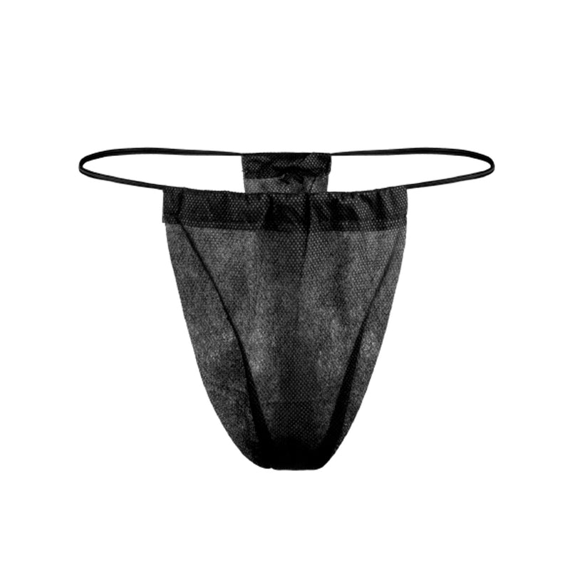 Dukal Reflections™ Spa Thong Panty, Black, 1 Box of 100 (Underwear) - Img 1