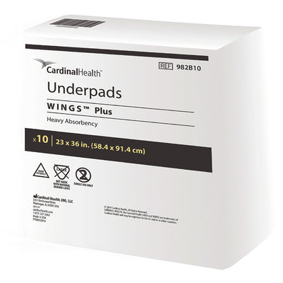 Wings Plus Underpads, Disposable, Heavy Absorbency, Beige, 23 X 36 Inch, 1 Each (Underpads) - Img 1