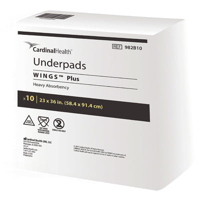 Wings Plus Underpads, Disposable, Heavy Absorbency, Beige, 23 X 36 Inch, 1 Case of 100 (Underpads) - Img 1