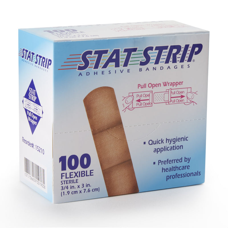 American® White Cross Stat Strip® Adhesive Strip, 3/4 x 3 Inch, 1 Case of 1200 (General Wound Care) - Img 1