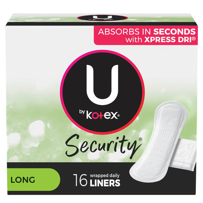 U By Kotex® Lightdays® Liners, Long, 1 Pack of 16 (Feminine Protection) - Img 1