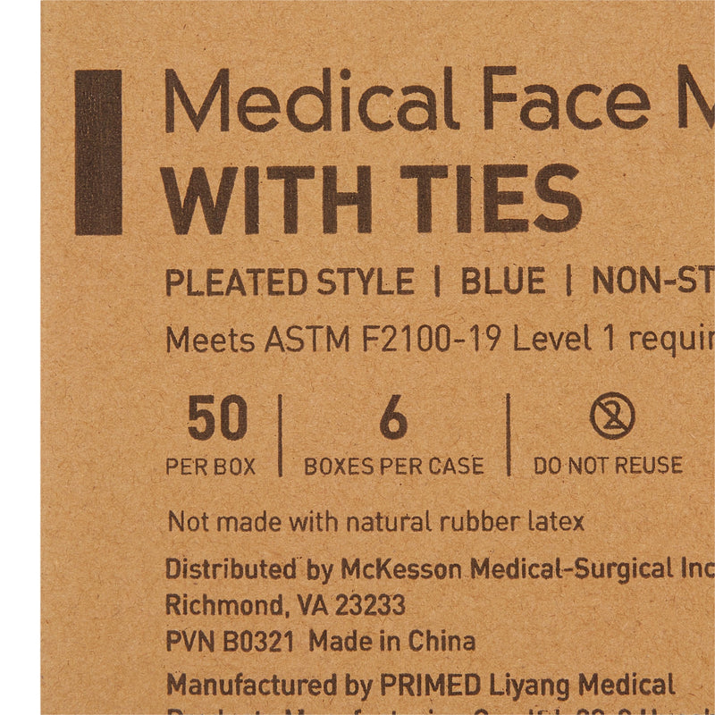 McKesson Classic Style Surgical Mask, Blue, 1 Box of 50 (Masks) - Img 6