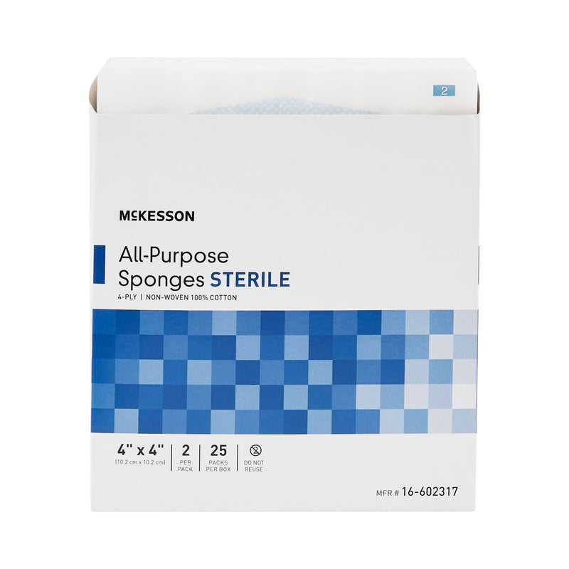 McKesson Sterile Nonwoven Sponge, 4 x 4 Inch, 1 Box of 25 (General Wound Care) - Img 5