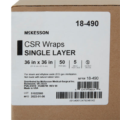 McKesson Single Layer Sterilization Wrap, 36 x 36 Inch, 1 Box (Sterilization Wraps) - Img 5
