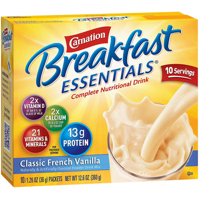 Carnation Breakfast Essentials® Vanilla Oral Supplement, 1.26 oz. Packet, 1 Box of 10 (Nutritionals) - Img 1