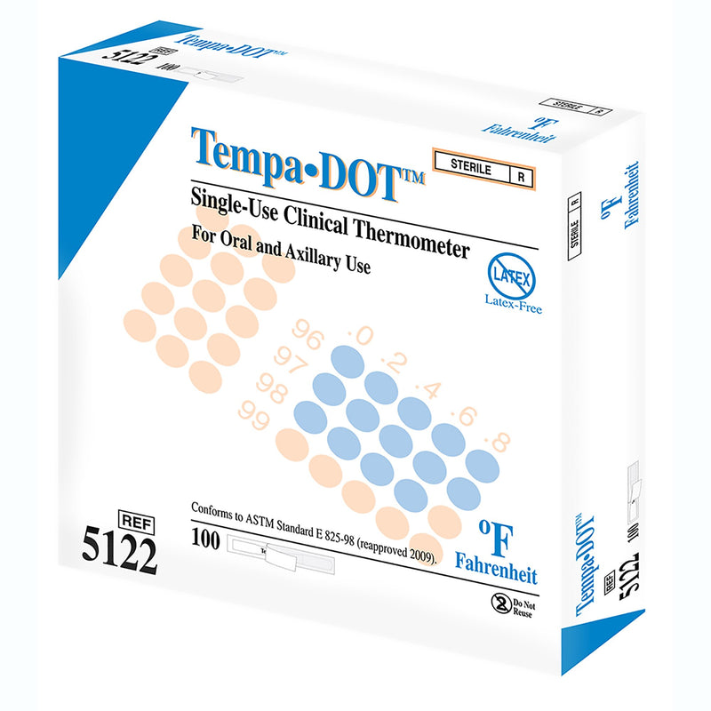 Medical Indicators Tempa·DOT™ Oral / Axillary Thermometer, 1 Box of 100 (Thermometers) - Img 1