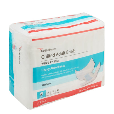 Wings™ Plus Quilted Heavy Absorbency Incontinence Brief, Medium, 1 Case of 8 () - Img 2