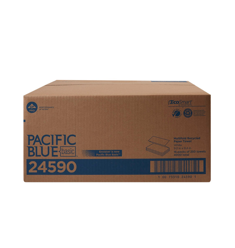 Pacific Blue Basic™ Recycled Multi-Fold Paper Towel, 250 Sheets per Pack, 1 Case of 16 (Paper Towels) - Img 3