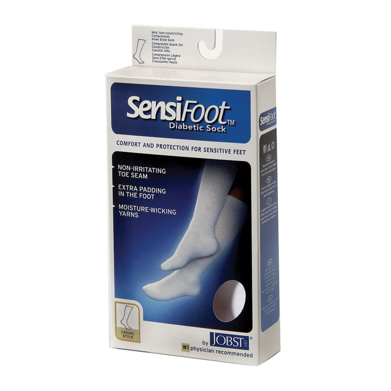 JOBST SensiFoot Diabetic Compression Socks, Knee High, White, Closed Toe, Medium, 1 Pair (Compression Garments) - Img 2