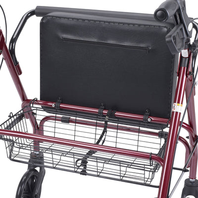 drive™ Go-Lite Bariatric 4 Wheel Rollator, Red, 1 Each (Mobility) - Img 7