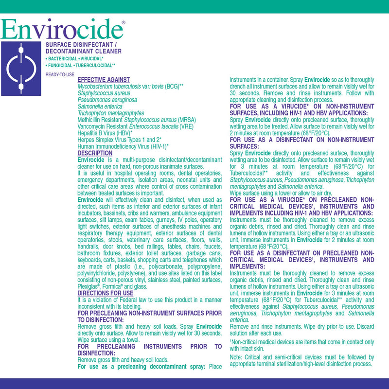 Envirocide® Surface Disinfectant Cleaner, 1 Each (Cleaners and Disinfectants) - Img 4