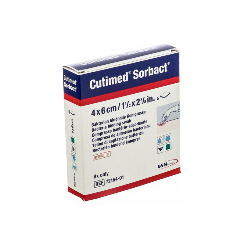 Cutimed® Sorbact® Impregnated Dressing, 4 x 6 Centimeter, 1 Box of 5 () - Img 1