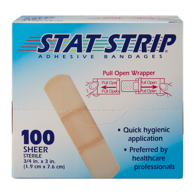 American® White Cross Stat Strip® Tan Adhesive Strip, ¾ x 3 Inch, 1 Case of 1200 (General Wound Care) - Img 2