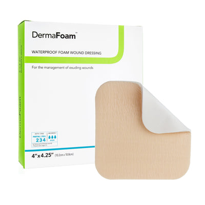 DermaFoam® Nonadhesive without Border Foam Dressing, 4 x 4¼ Inch, 1 Box of 10 (Advanced Wound Care) - Img 1