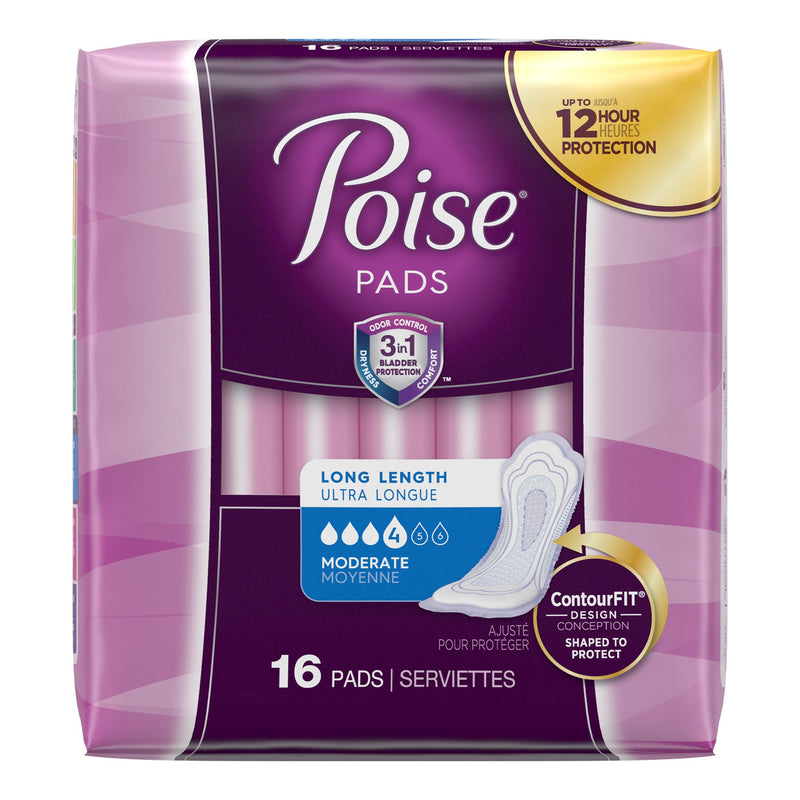Poise Bladder Control Pads, Adult Women, Moderate Absorbency, Disposable, 12.4" Length, 1 Pack of 16 () - Img 3