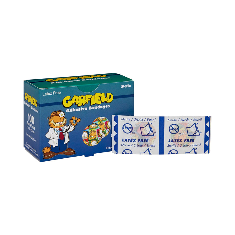 ASO Round Kid Design (Garfield) Adhesive Spot Bandage, 7/8 Inch, 1 Case of 12 (General Wound Care) - Img 1