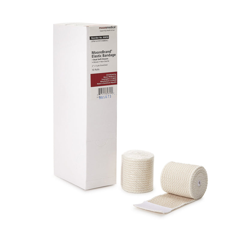 McKesson Double Hook and Loop Closure Elastic Bandage, 2 Inch x 4-1/2 Yard, 1 Case of 50 (General Wound Care) - Img 1