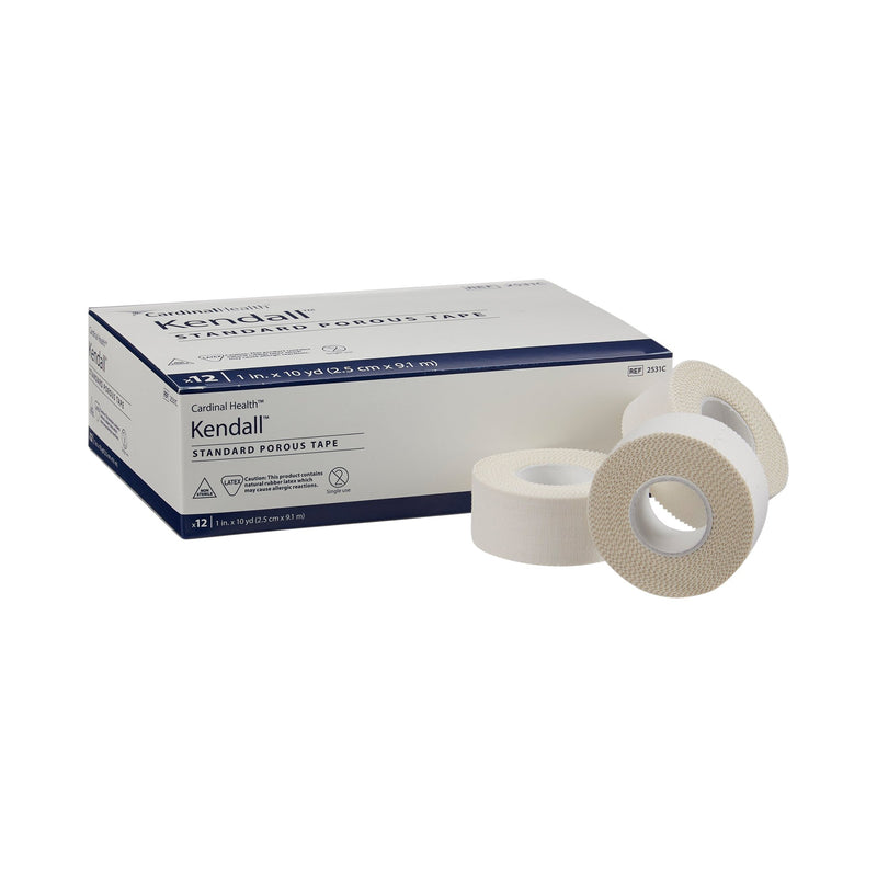 Kendall™ Cloth Medical Tape, 1 Inch x 10 Yard, White, 1 Case of 144 (General Wound Care) - Img 1