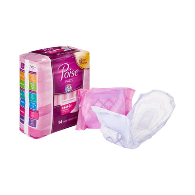Poise Bladder Control Pads, Disposable, Heavy Absorbency, Regular Length, 3" x 11", Adult Female, Absorb-Loc Core, 1 Pack of 14 () - Img 1