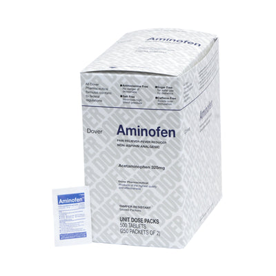 Aminofen Acetaminophen Pain Relief, 1 Box of 250 (Over the Counter) - Img 1