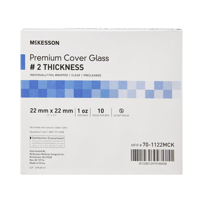 McKesson Premium No. 2 Thickness Cover Glass, 22 x 22 mm, 1 Box of 10 (Laboratory Glassware and Plasticware) - Img 2