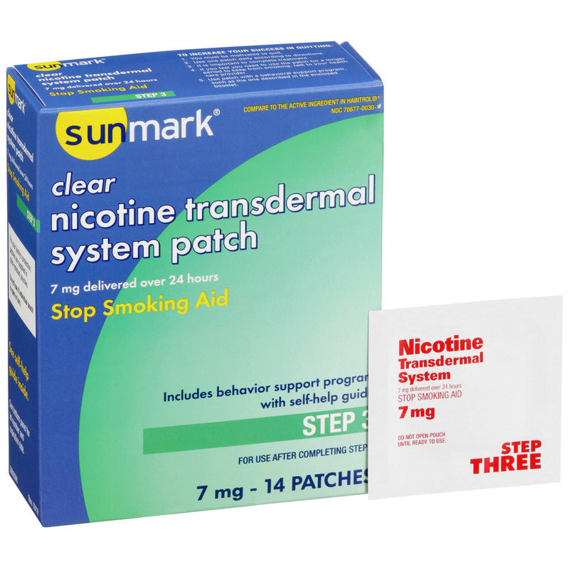 sunmark® 7 mg Nicotine Polacrilex Stop Smoking Aid, 1 Box of 14 (Over the Counter) - Img 1