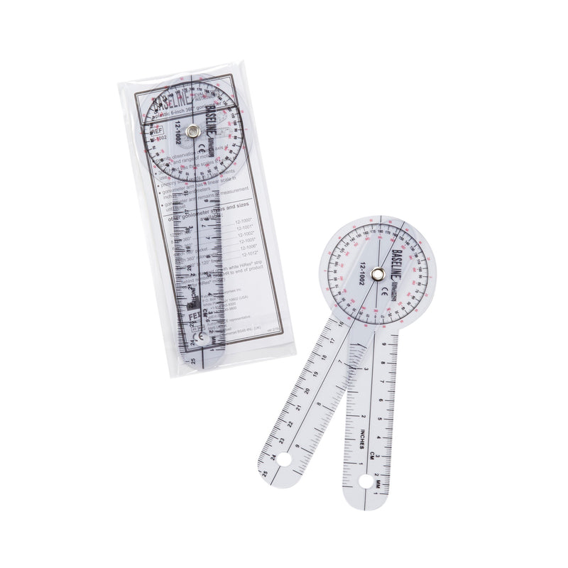 Baseline® 360° Head Plastic Goniometer, 6 Inch Arms, 1 Each (Assessment Tools) - Img 4