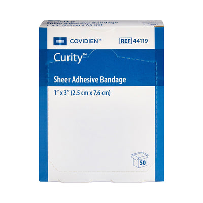 Curity™ Sheer Adhesive Strip, 1 x 3 Inch, 1 Case of 3600 (General Wound Care) - Img 2