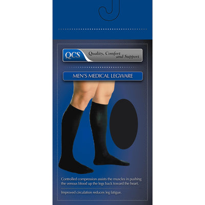 QCS Compression Knee-High Socks, X-Large, Black, 1 Each (Compression Garments) - Img 1