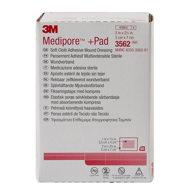 3M™ Medipore™ Sterile Adhesive Dressings, 2 x 2-3/4 Inch, 1 Case of 200 (General Wound Care) - Img 2