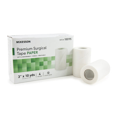 McKesson Paper Medical Tape, 1/2 Inch x 10 Yard, White, 1 Case of 240