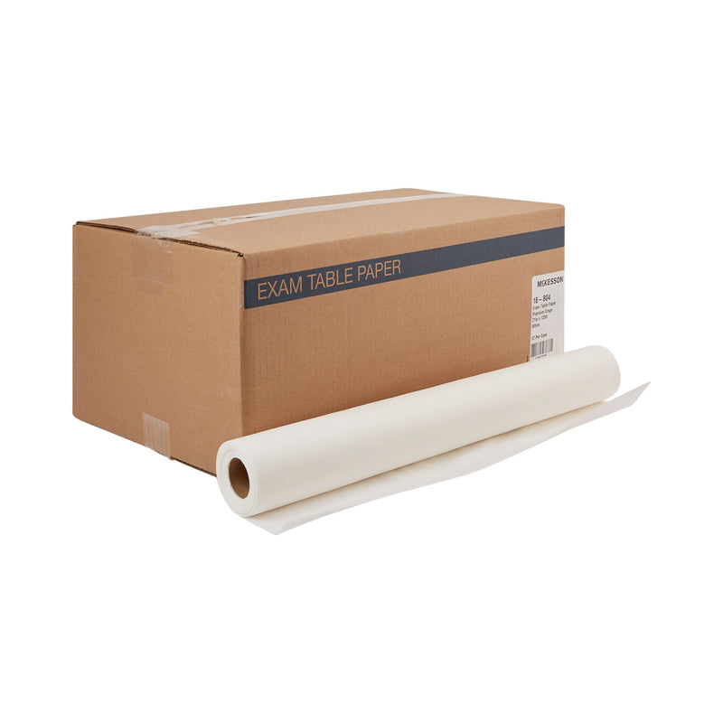 McKesson Crepe Table Paper, 21 Inch x 125 Foot, White, 1 Case of 12 (Table Paper) - Img 1