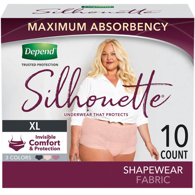 Depend® Silhouette® Classic Women's Underwear, X-Large, Pink, 10 ct., 1 Case of 20 () - Img 1