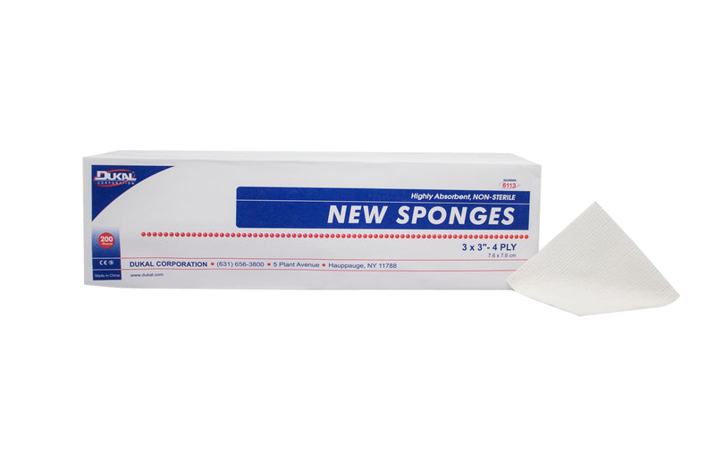Dukal™ NonSterile Nonwoven Sponge, 3 x 3 Inch, 1 Case of 20 (General Wound Care) - Img 2